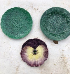 Antique Set of  5 Majolica Plates, circa 1890