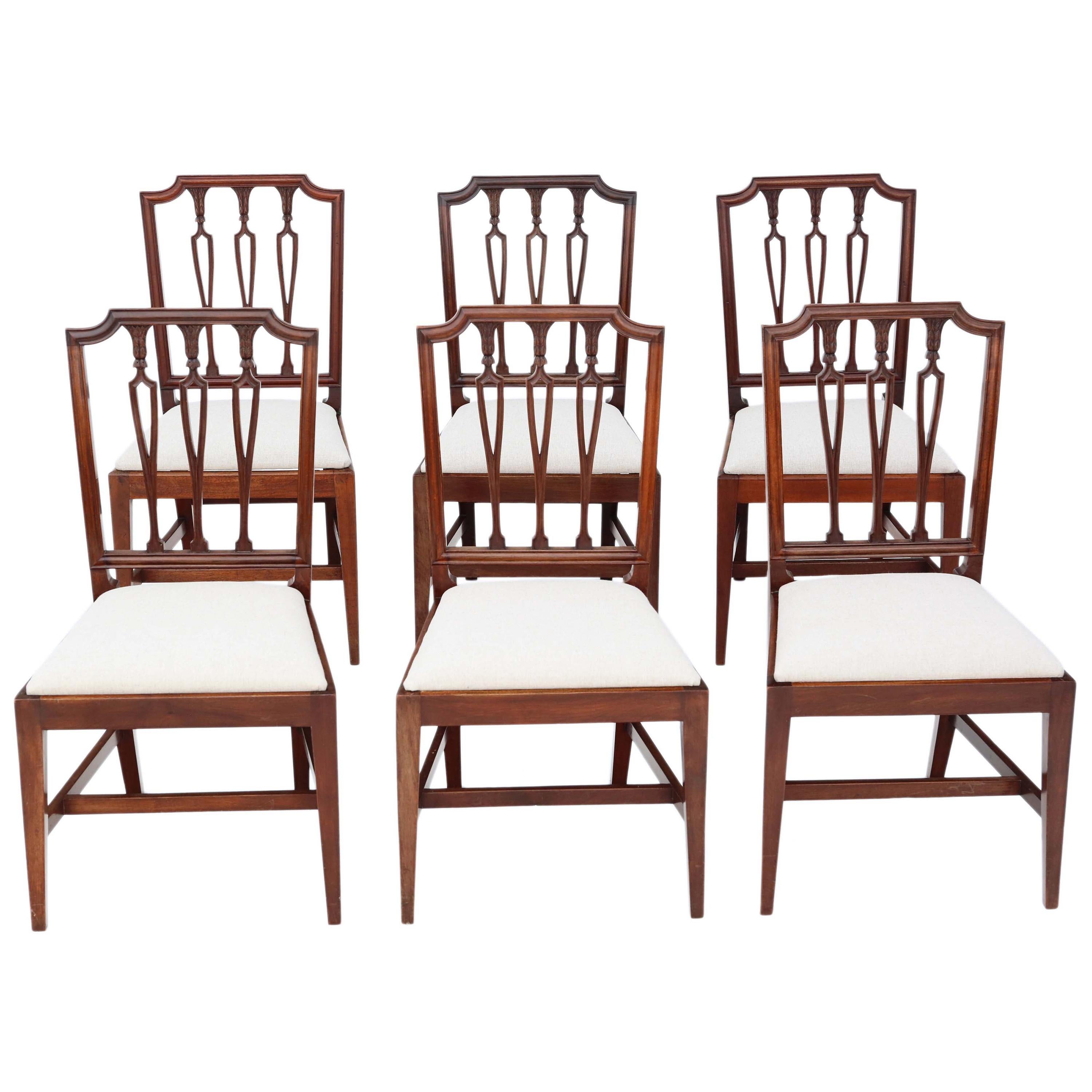 Antique Set of 6 19th Century Mahogany Dining Chairs