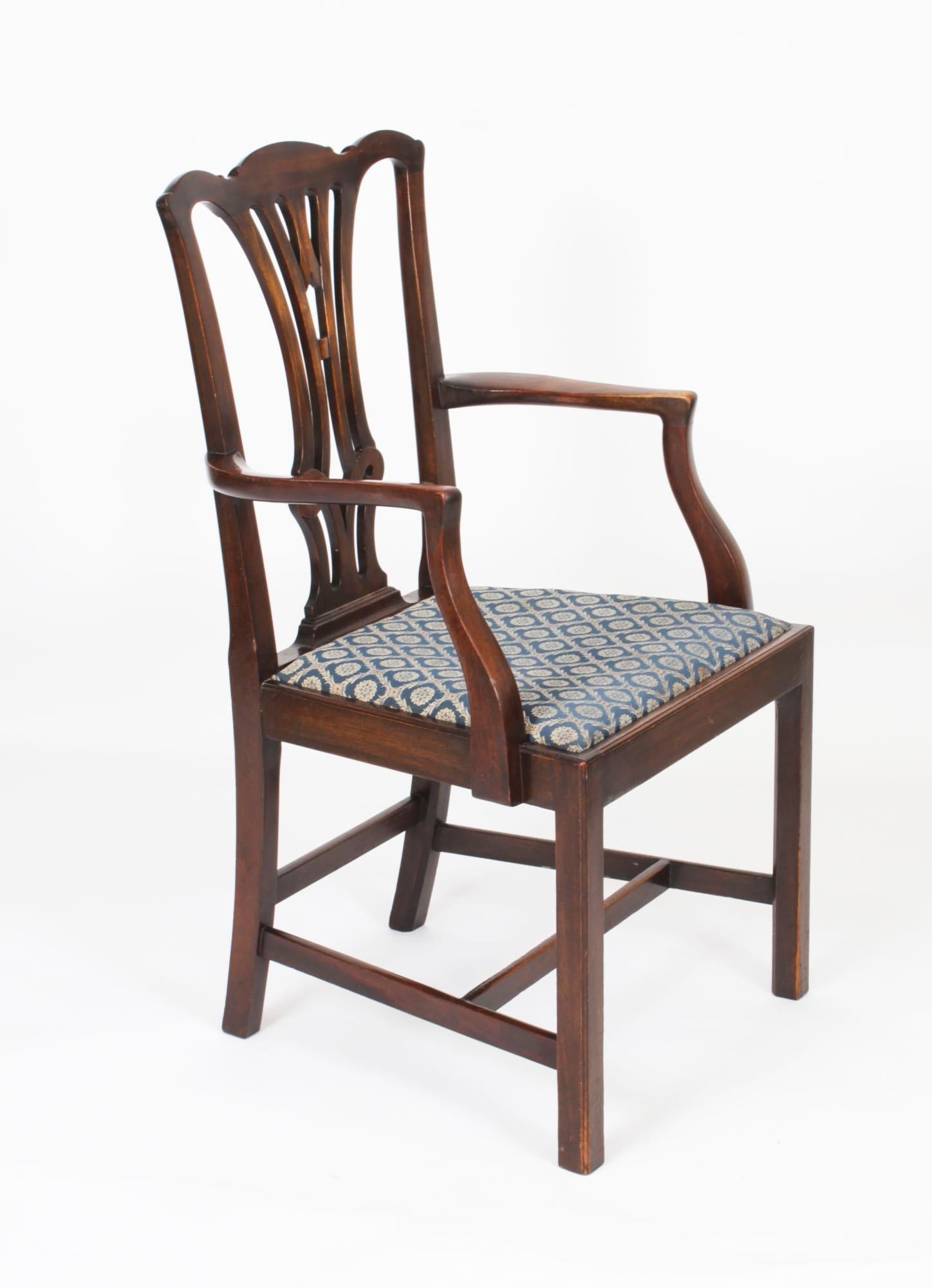 Ensemble ancien de 6 chaises de salle à manger néo- Chippendale 19ème siècle en vente 8