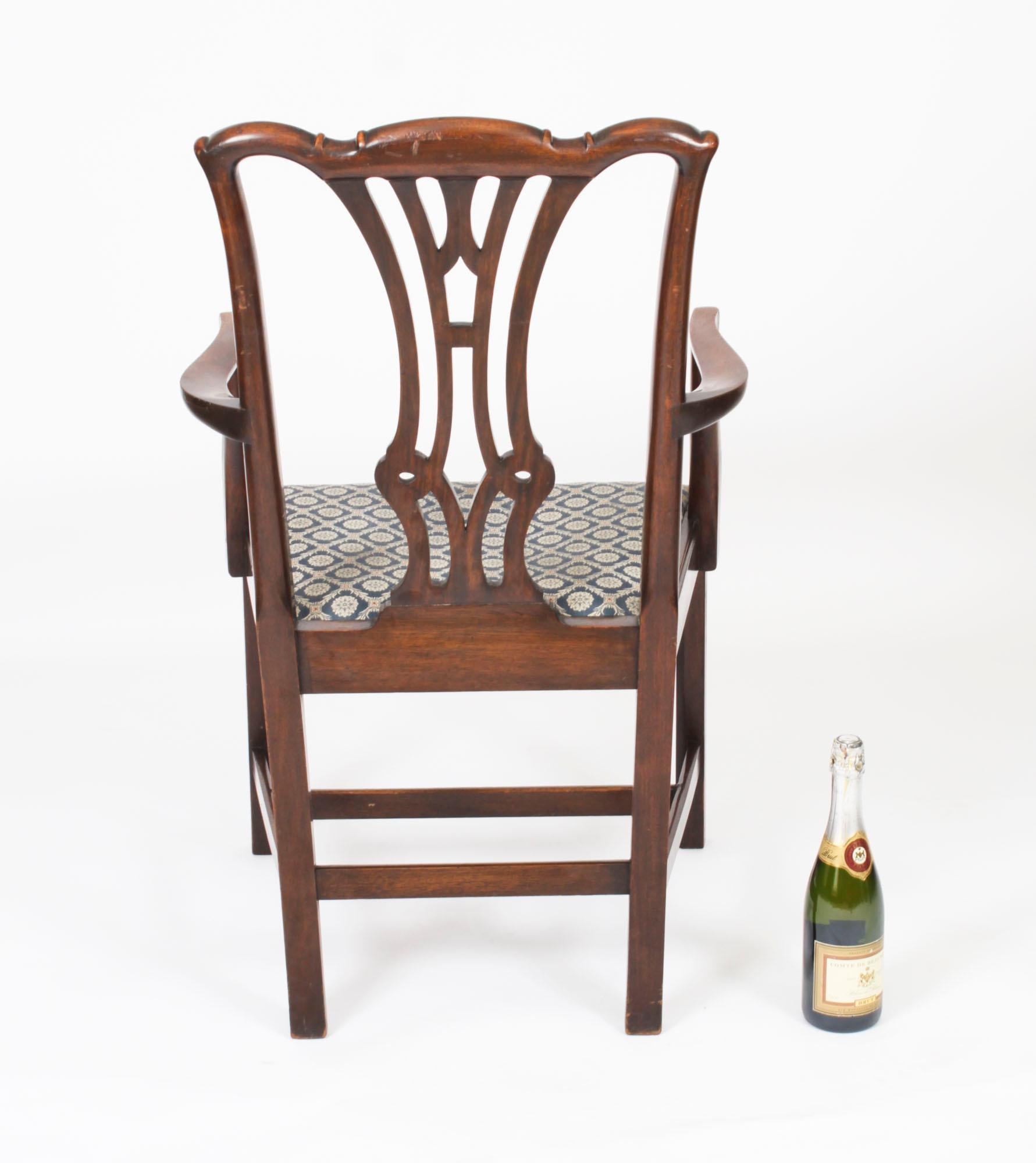 Ensemble ancien de 6 chaises de salle à manger néo- Chippendale 19ème siècle en vente 10