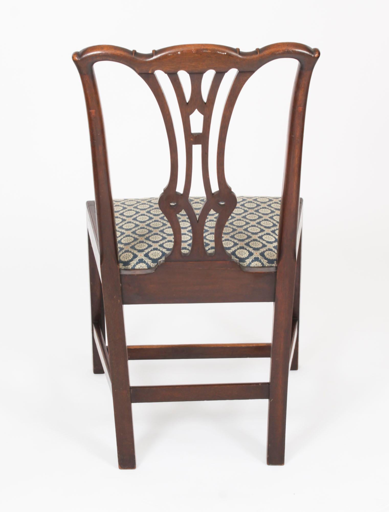 Antiker Satz von 6 Chippendale-Revival-Esszimmerstühlen, 19. Jahrhundert im Angebot 3