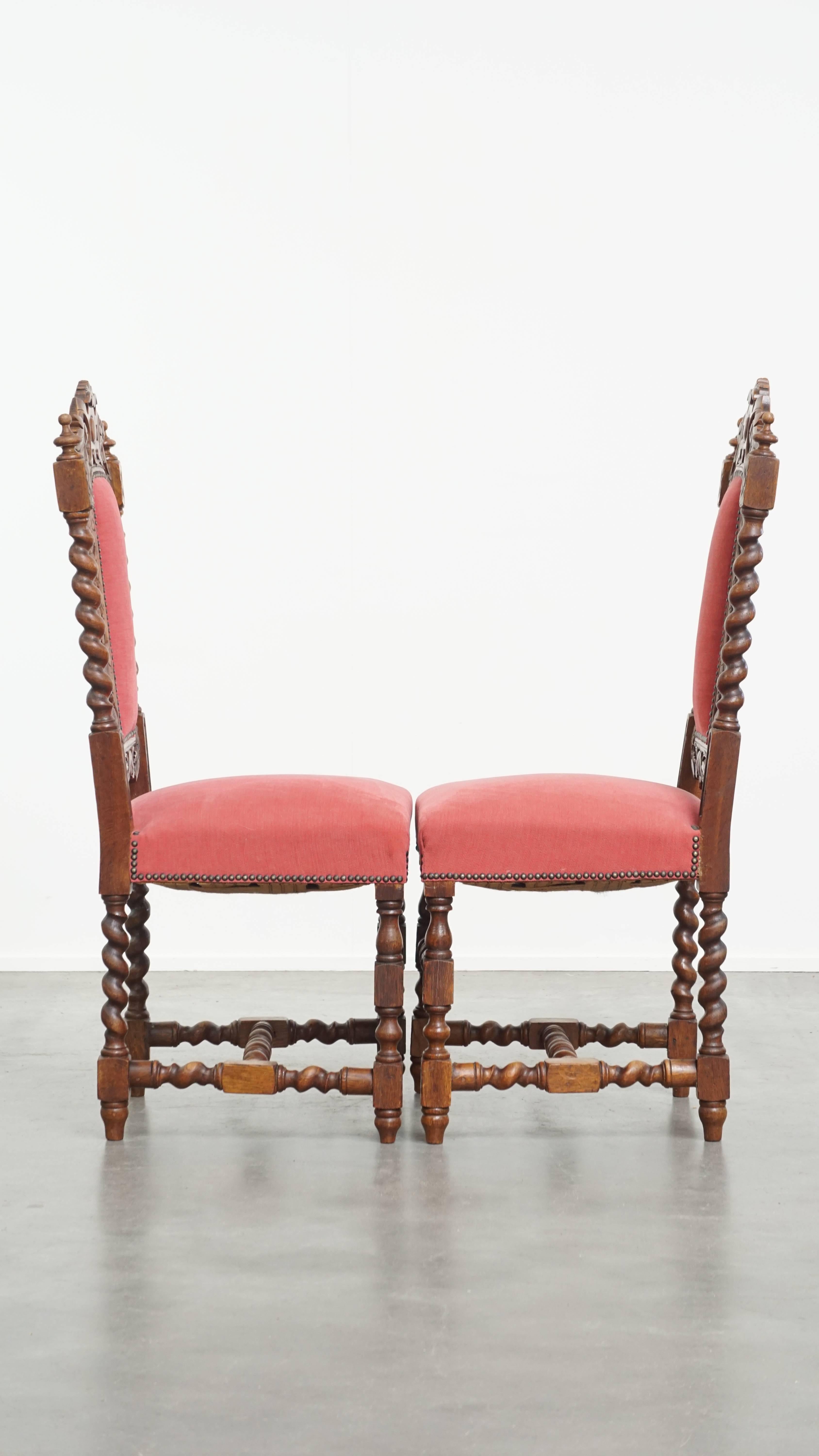 Classical Roman Antique Set of 6 Dutch Dining Chairs For Sale