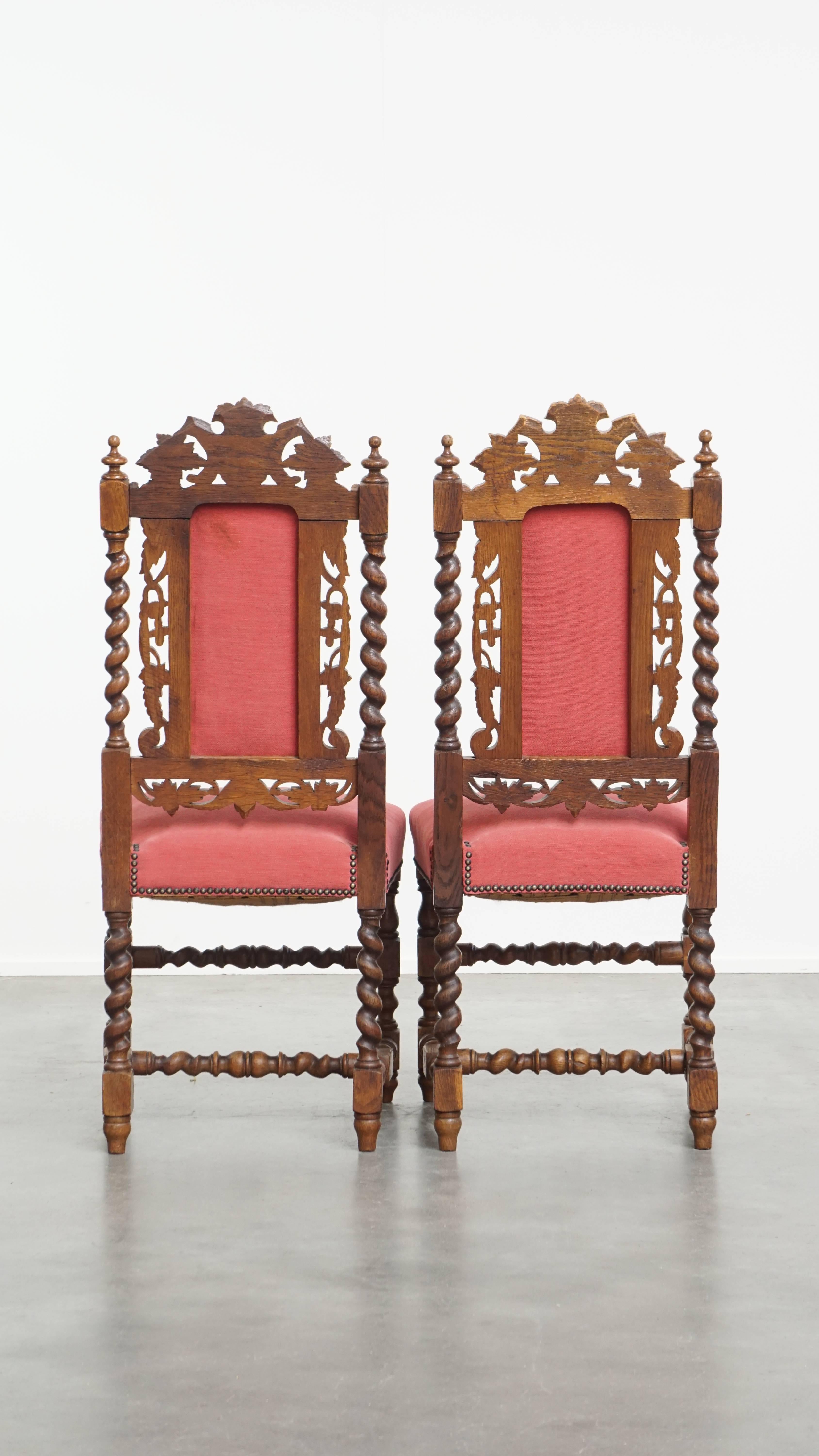 Hand-Crafted Antique Set of 6 Dutch Dining Chairs For Sale