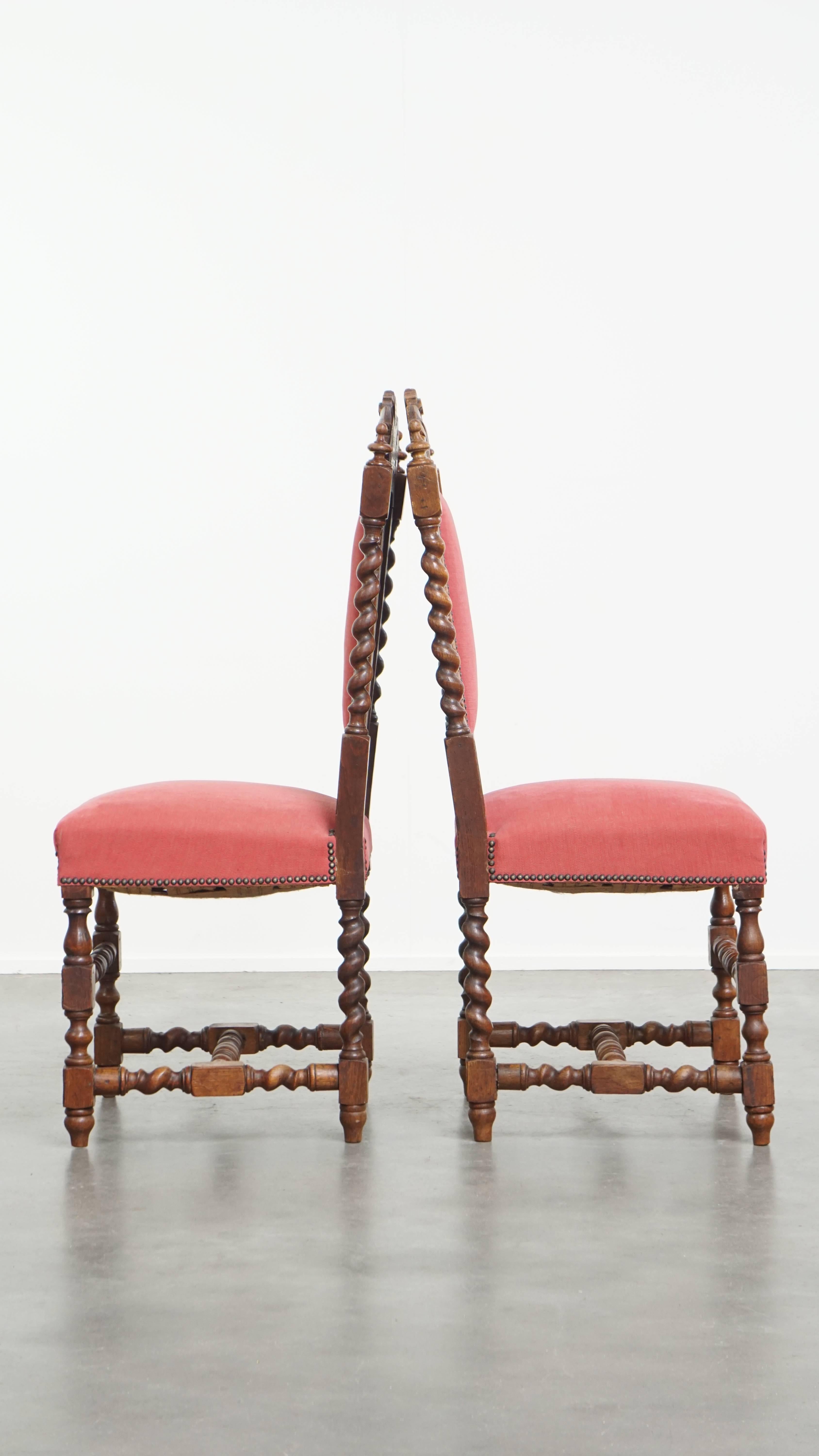 Antique Set of 6 Dutch Dining Chairs In Fair Condition For Sale In Harderwijk, NL