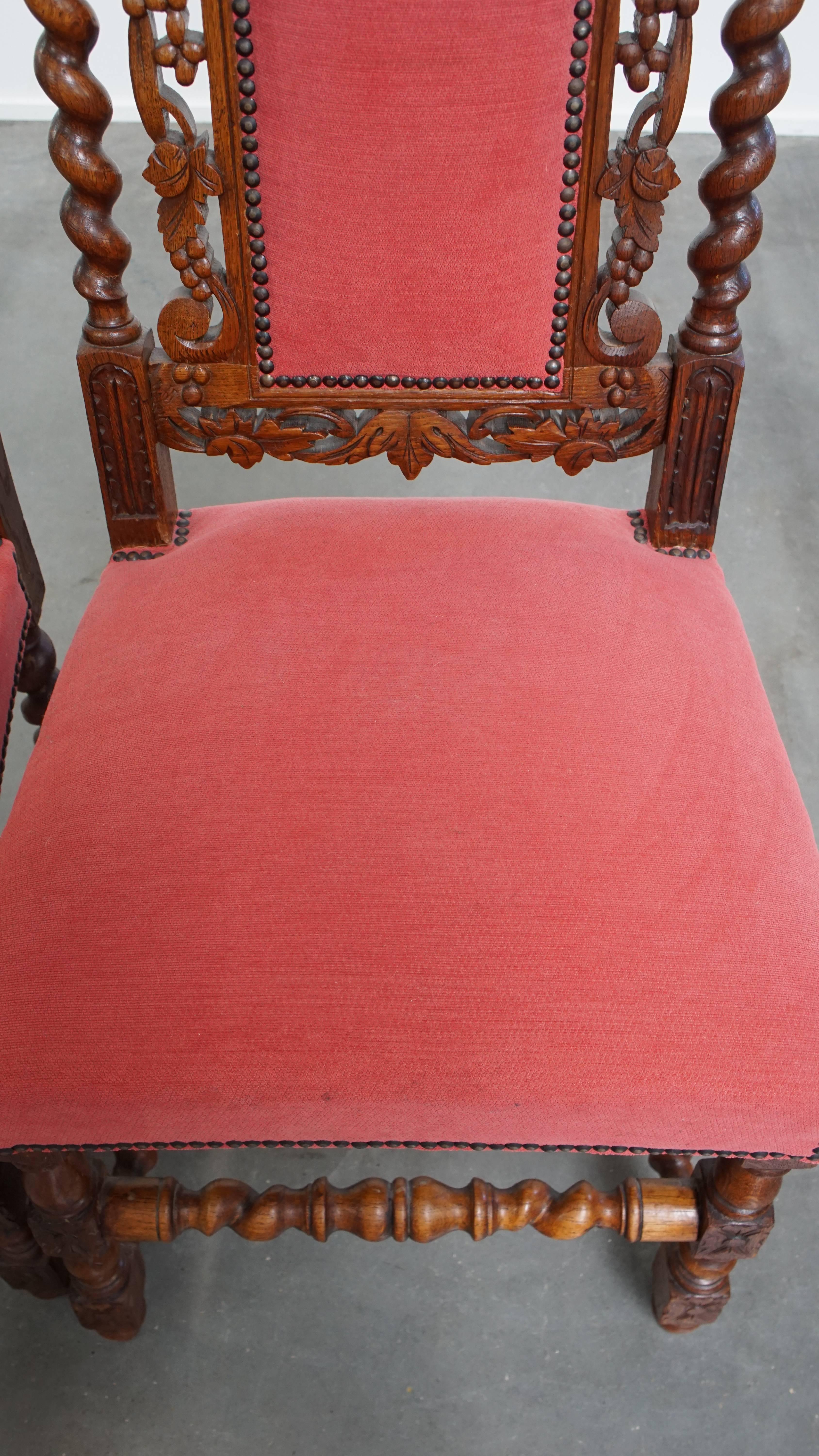 Upholstery Antique Set of 6 Dutch Dining Chairs For Sale