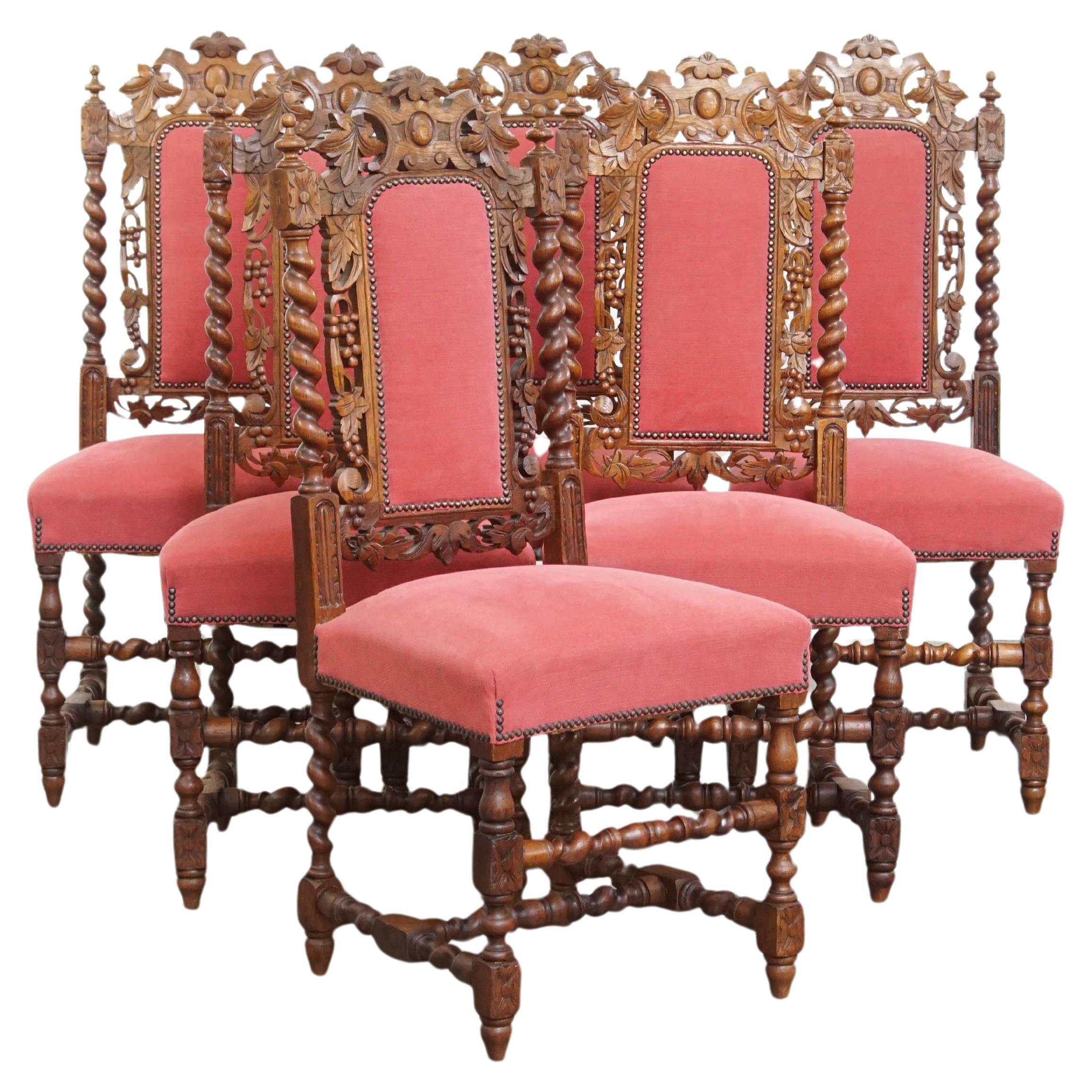 Antique Set of 6 Dutch Dining Chairs For Sale