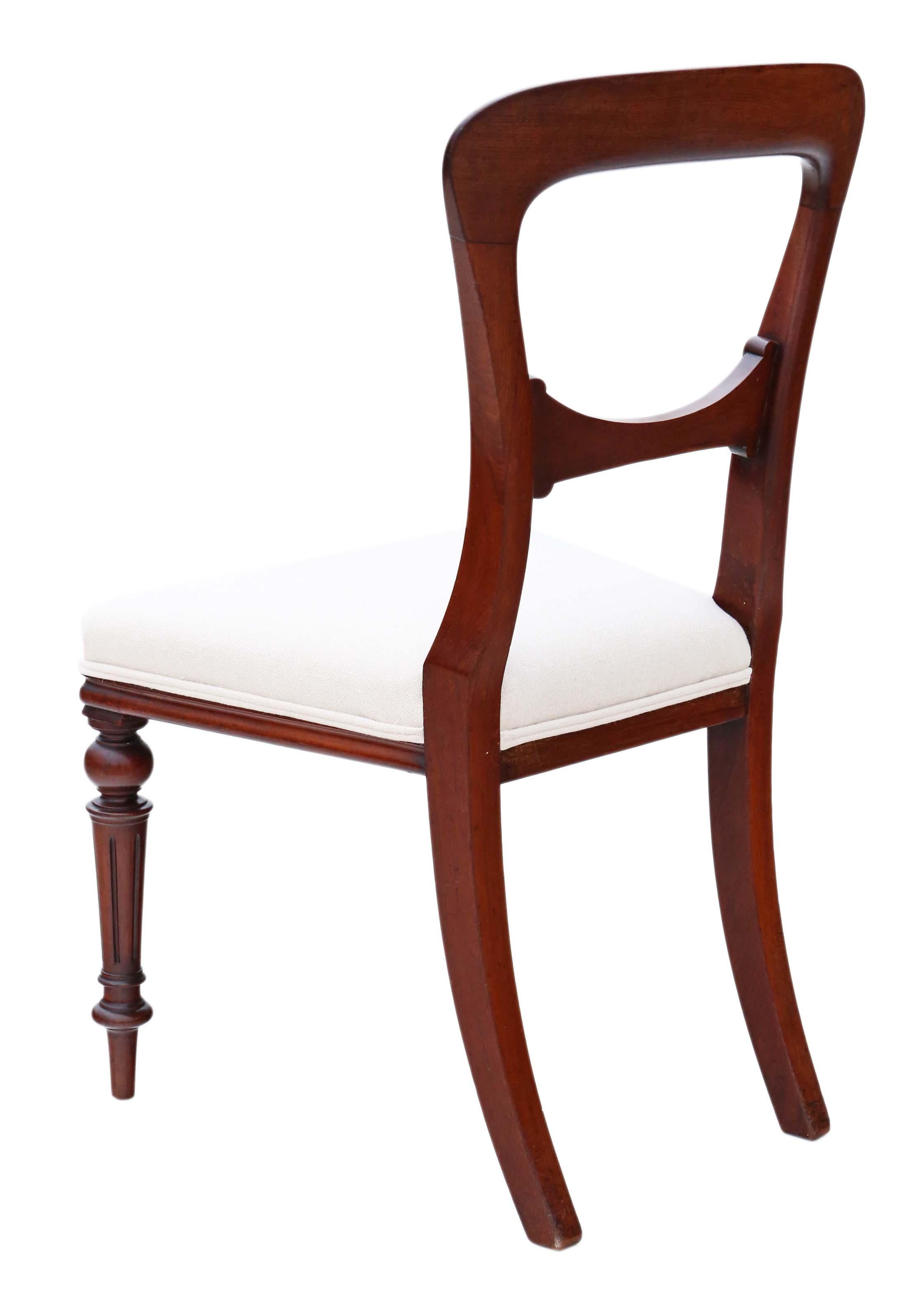 Antique Set of 6 Victorian Mahogany Dining Chairs, circa 1880 3