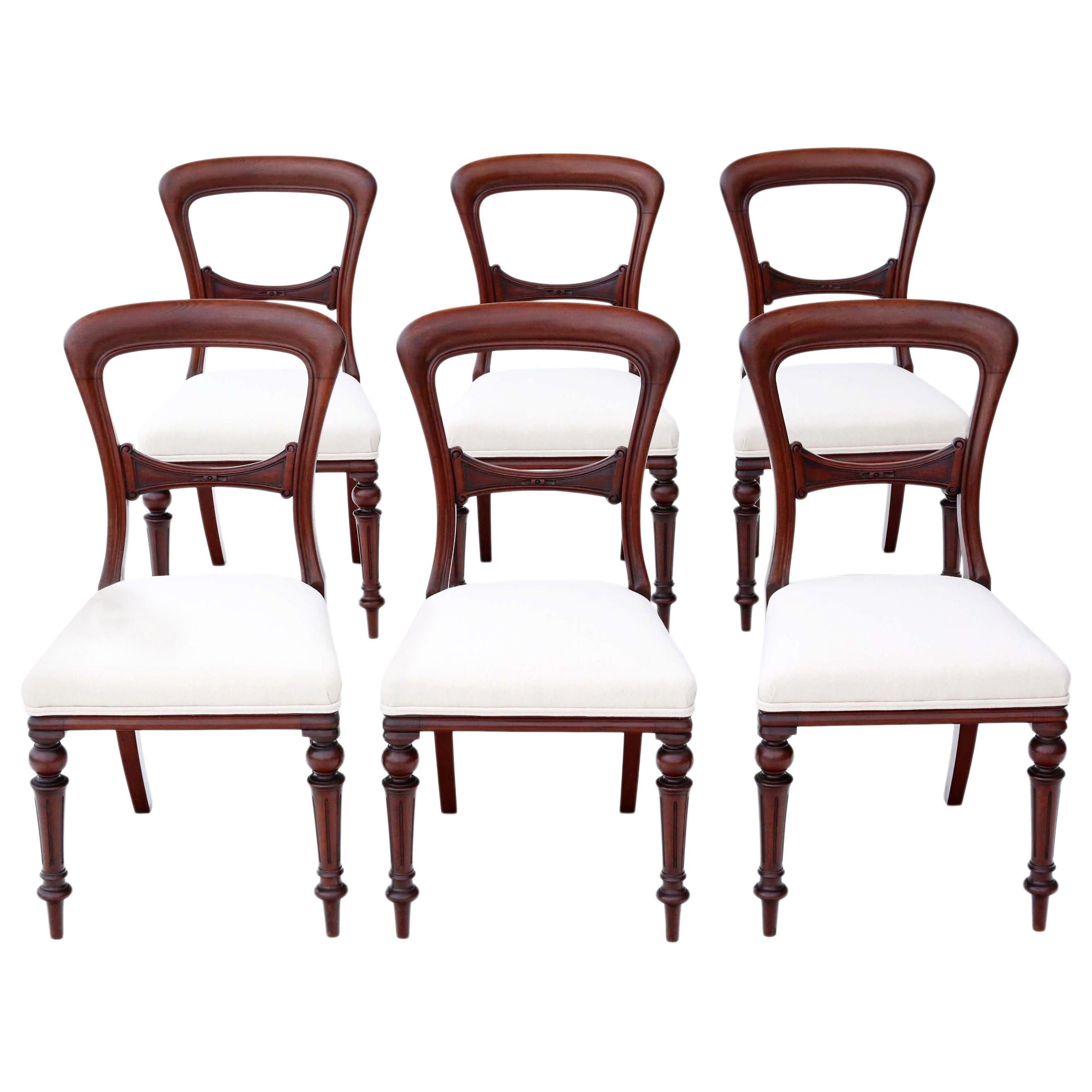 Antique Set of 6 Victorian Mahogany Dining Chairs, circa 1880