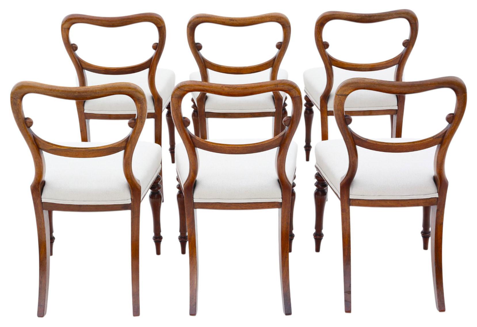Set of 6 Antique Victorian Rosewood Balloon Back Dining Chairs – Mid 19th Century, High-Quality Originals

A rare and highly desirable set of six Antique Victorian Rosewood Balloon Back Dining Chairs, dating from the mid-19th century. These