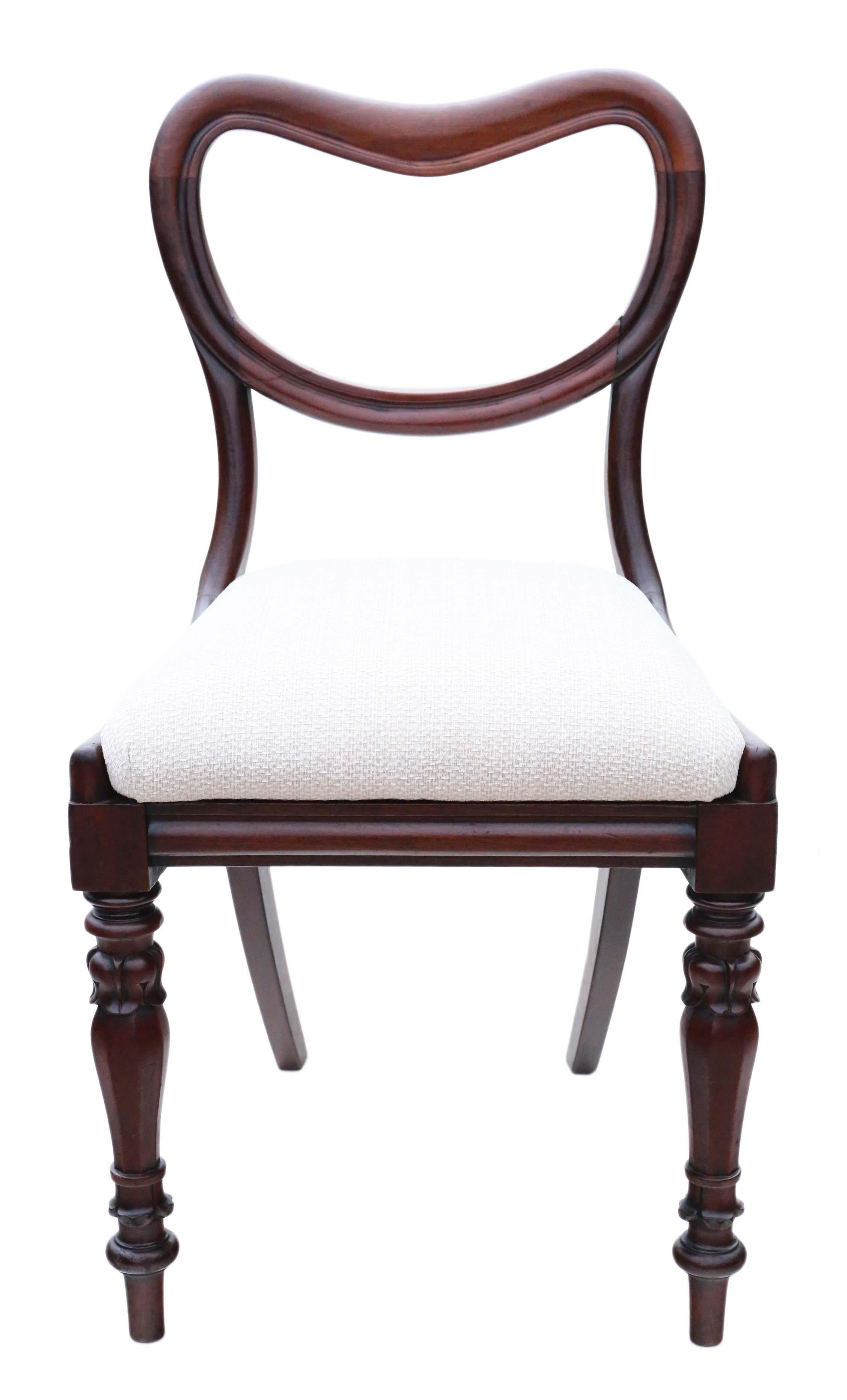 Antique Set of 6 William IV Mahogany Balloon Back Dining Chairs, circa 1835 In Good Condition In Wisbech, Cambridgeshire