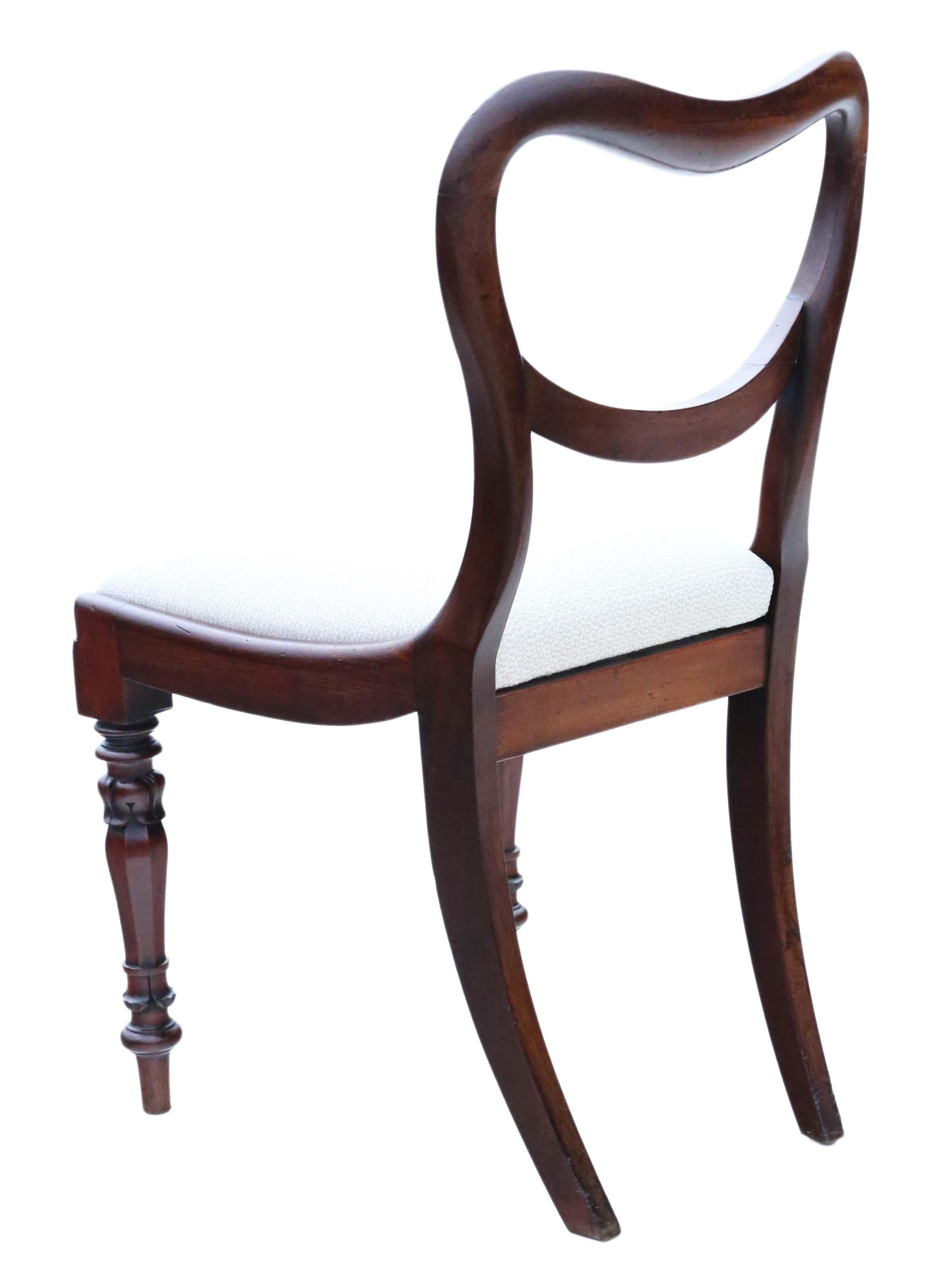 Antique Set of 6 William IV Mahogany Balloon Back Dining Chairs, circa 1835 1