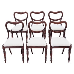 Antique Set of 6 William IV Mahogany Balloon Back Dining Chairs, circa 1835