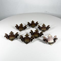Antique Set of 7 Brass Pull Handles Ornate Knobs Vintage Hardware
