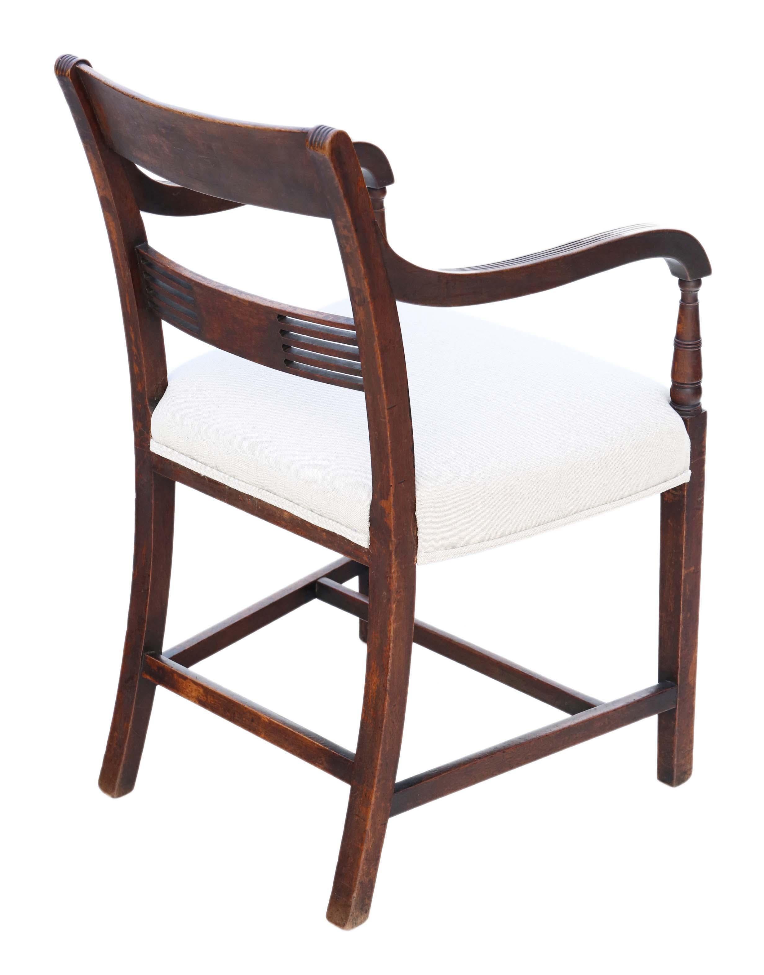Antique Set of 8 '6+2' Georgian circa 1820 Inlaid Mahogany Dining Chairs 1