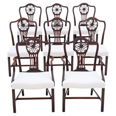 Antique Set of 8 '6+2' Georgian Mahogany Dining Chairs