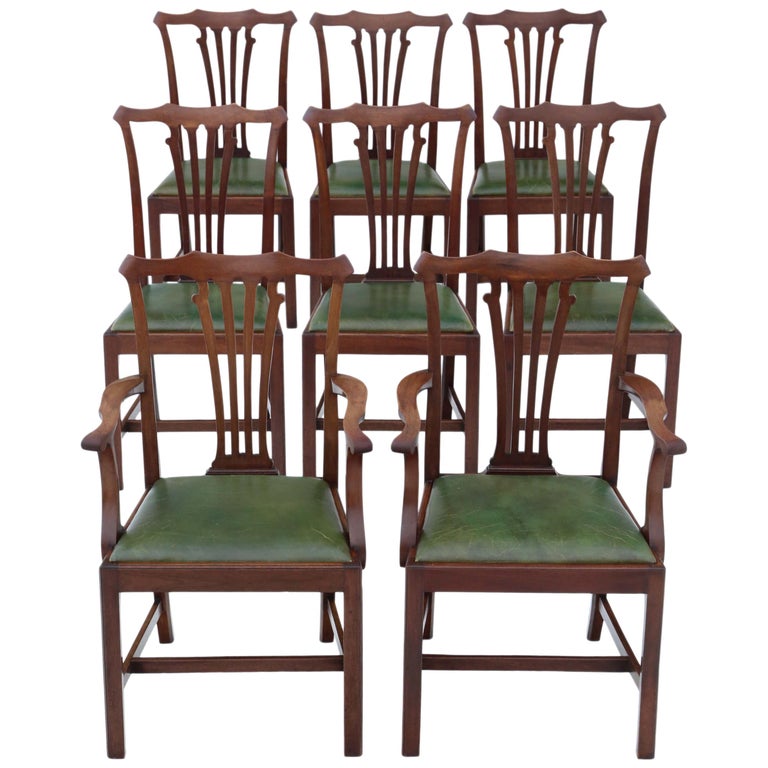 Antique Set of 8 Mahogany Dining Chairs, Mid19th Century at 1stDibs