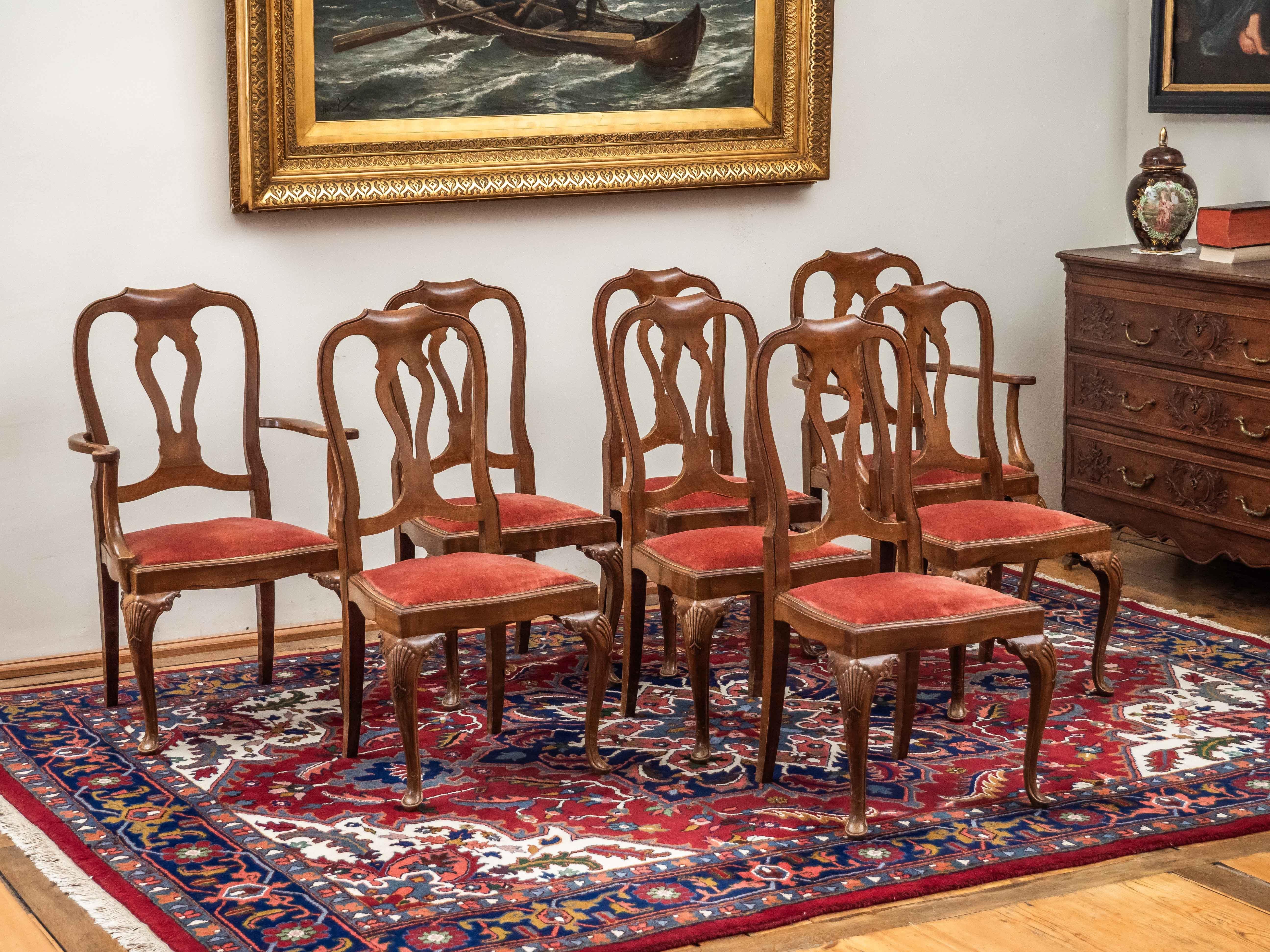 French Antique set of 8 Chippendale chairs by A. Meyssignac, Paris For Sale