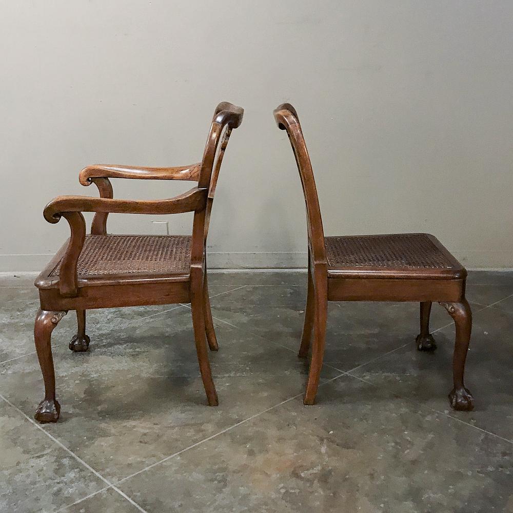 Antique Set of 8 Chippendale Chairs includes 2 Armchairs In Good Condition For Sale In Dallas, TX