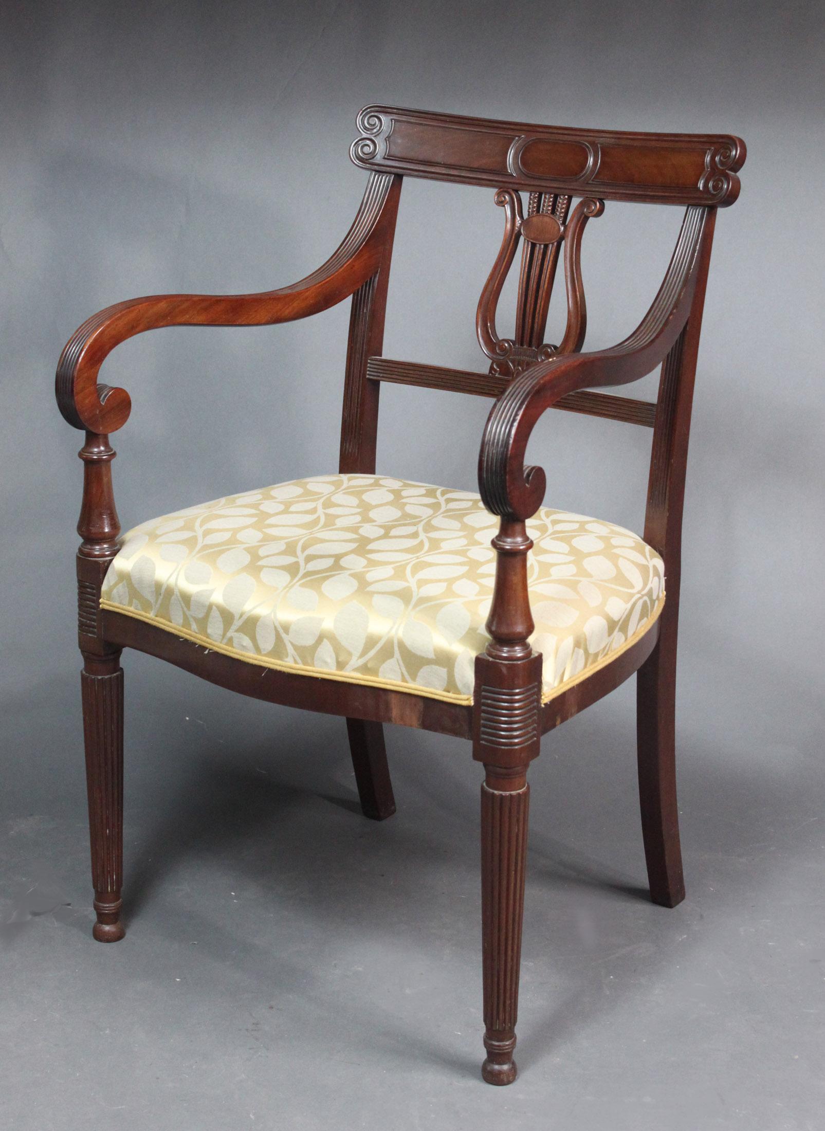 Regency Antique Set of 8 Dining Chairs For Sale