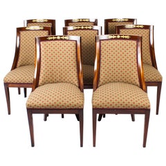 Antique Set of 8 French Empire Dining Chairs 19th Century