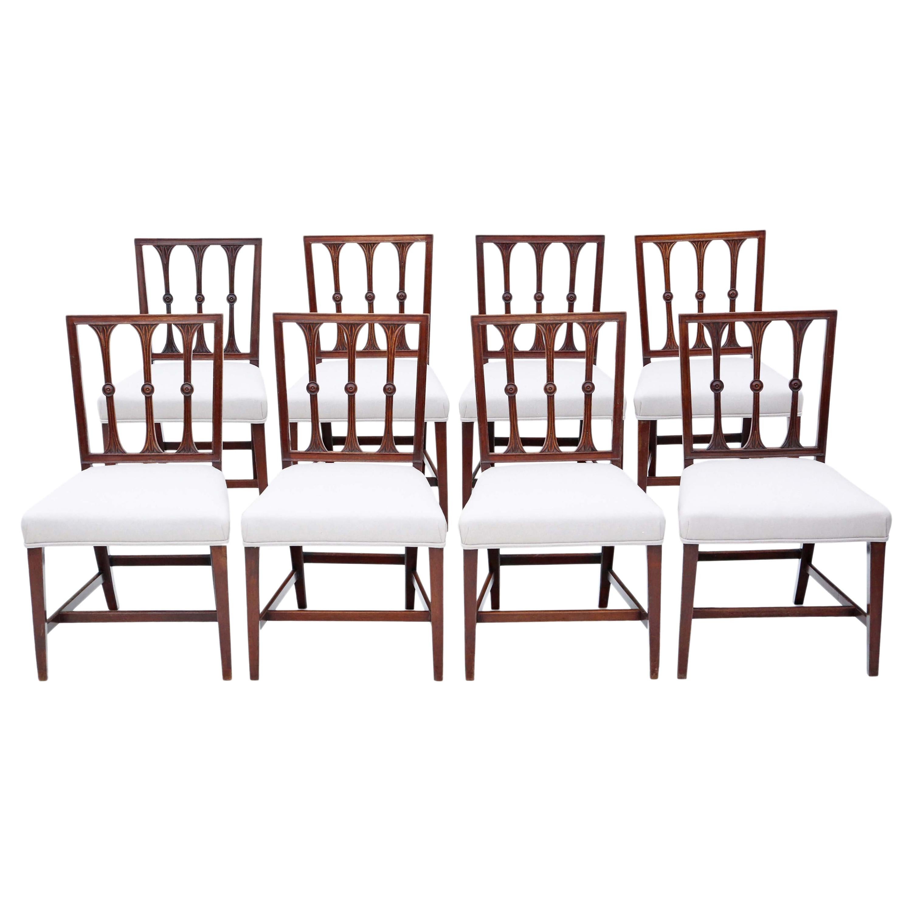Set of Eight Early 19th Century Irish Mahogany Dining Chairs at 1stDibs
