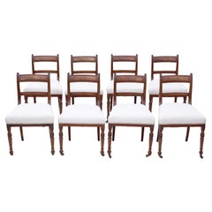 Antique Set of 8 Mahogany Dining Chairs, 19th Century