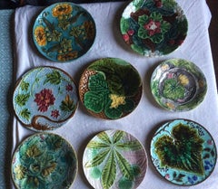 Antique Set of 8 Majolica Plates, circa 1890 Used Set of 8 Majolica Plates, circa 1890
