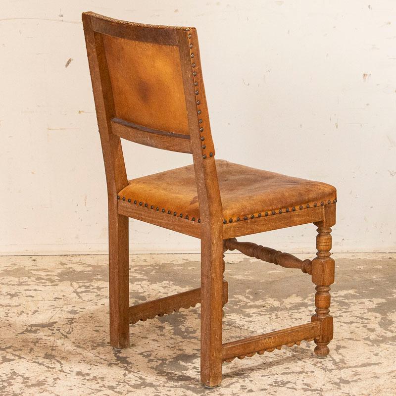 vintage dining chairs with leather seats