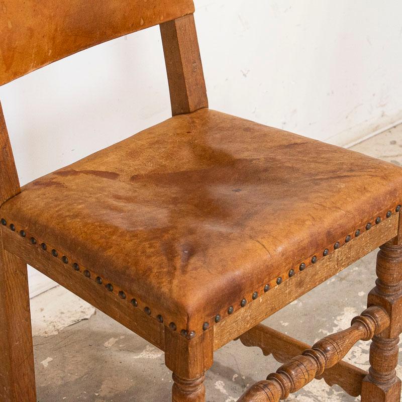 vintage leather dining chairs