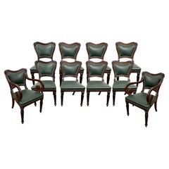 Ensemble antique de 8 chaises de salle à manger en acajou à un ou deux accoudoirs