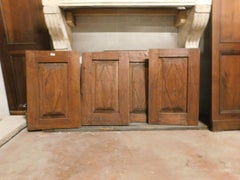 Antique Set of 8 Walnut Little Doors Carved with Lozenges, Italy, '700