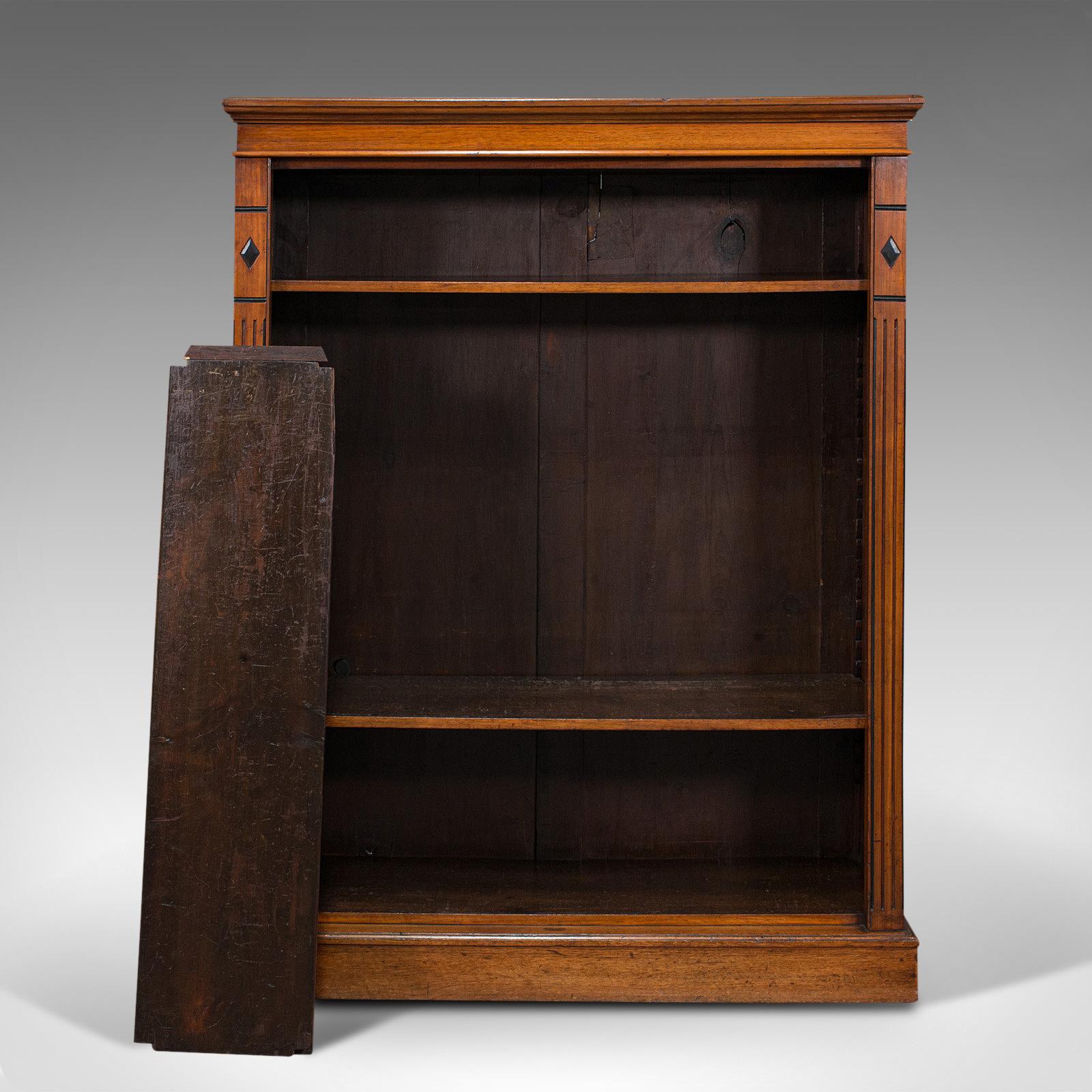 Antique Set of Bookshelves, English, Walnut, Open Bookcase, Victorian, C.1880 4