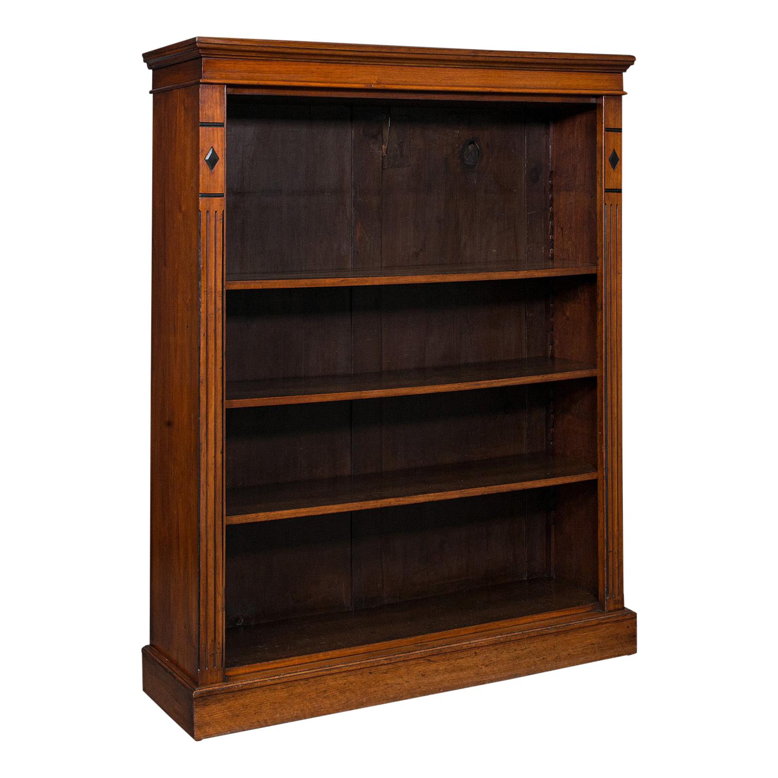 Antique Set of Bookshelves, English, Walnut, Open Bookcase, Victorian, C.1880