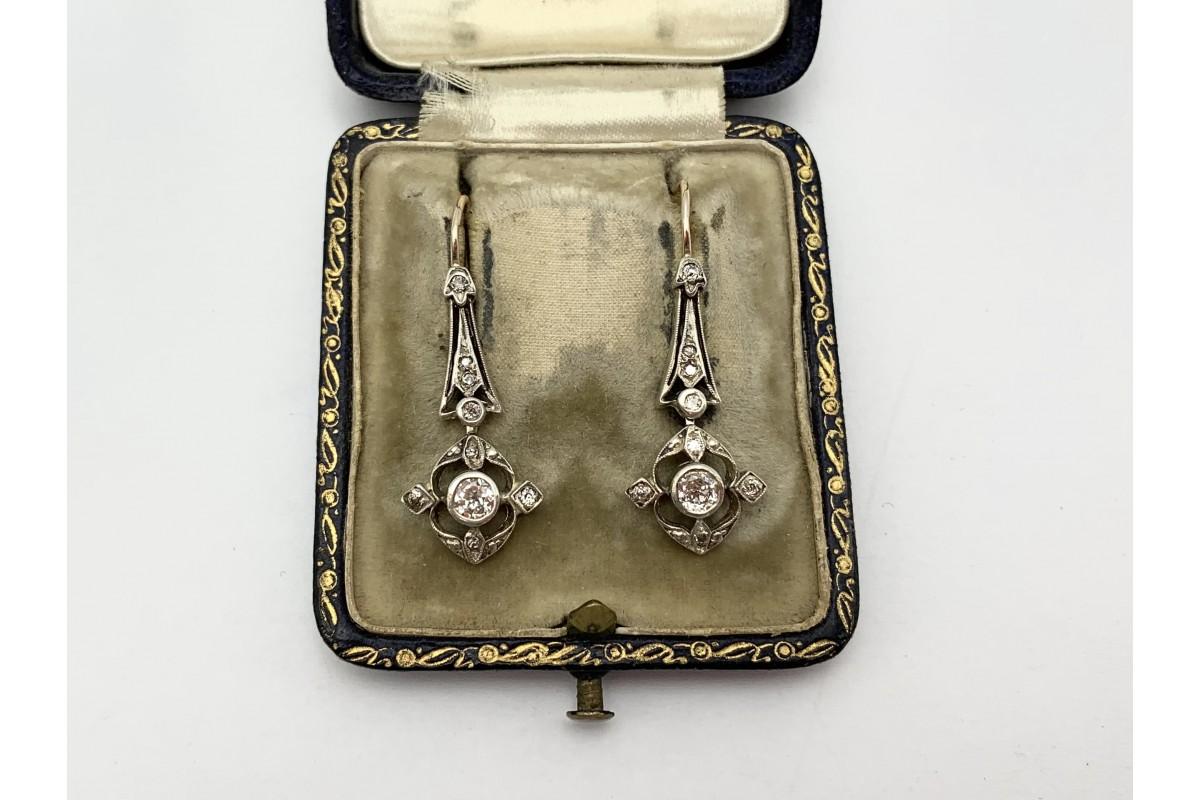 Women's or Men's Antique set of earrings and pendant with diamonds, Austria, circa 1900. For Sale