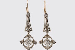 Antique set of earrings and pendant with old-cut diamonds, Austria, circa 1900.