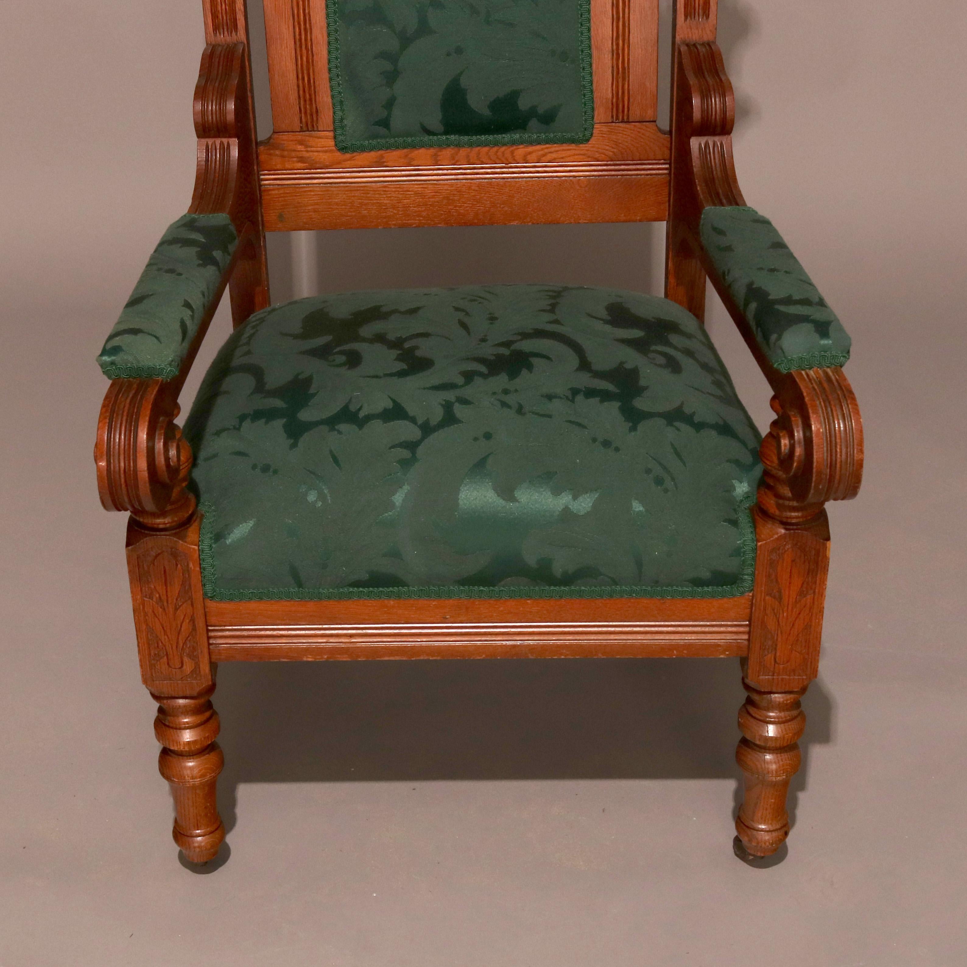 Antique Set of Eastlake Carved Oak Masonic Ceremonial Throne Chairs, circa 1910 5