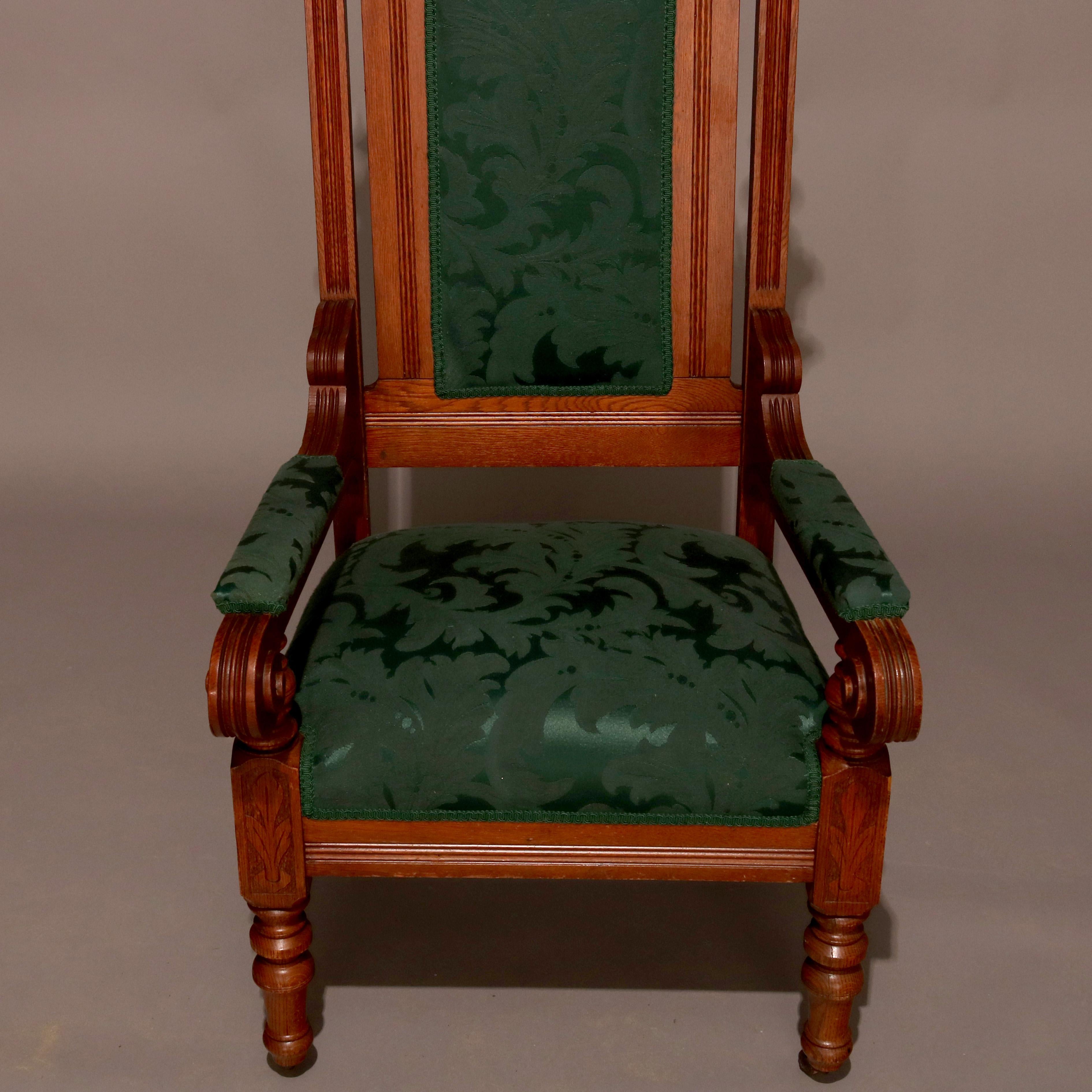 Antique Set of Eastlake Carved Oak Masonic Ceremonial Throne Chairs, circa 1910 6