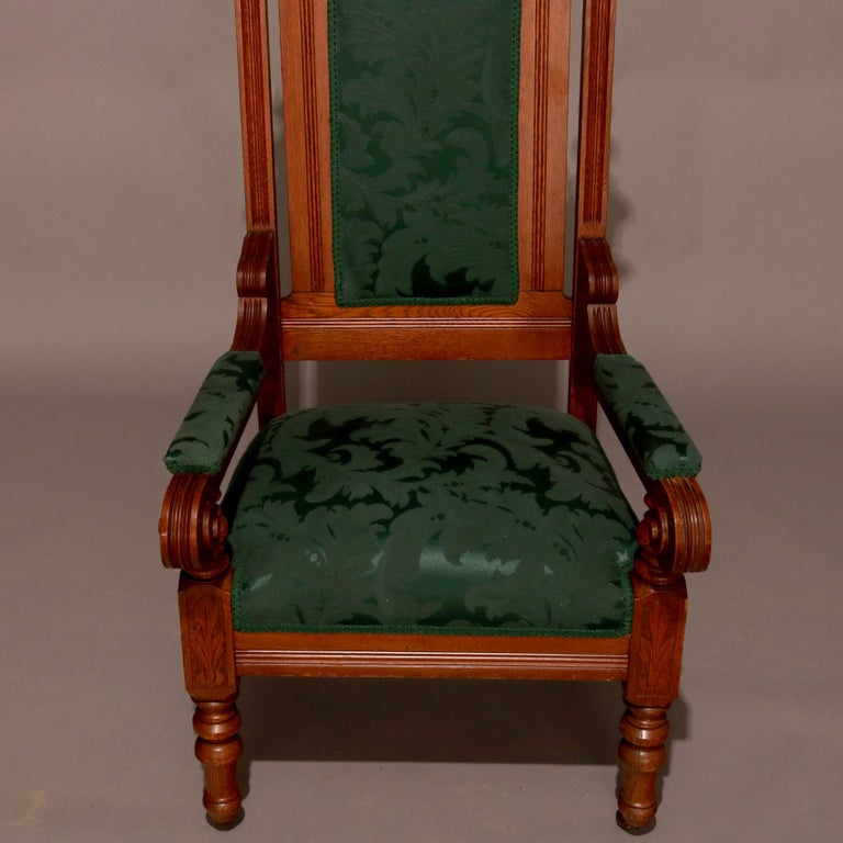 Antique Set of Eastlake Carved Oak Masonic Ceremonial Throne Chairs