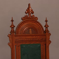 Antique Set of Eastlake Carved Oak Masonic Ceremonial Throne Chairs, circa 1910