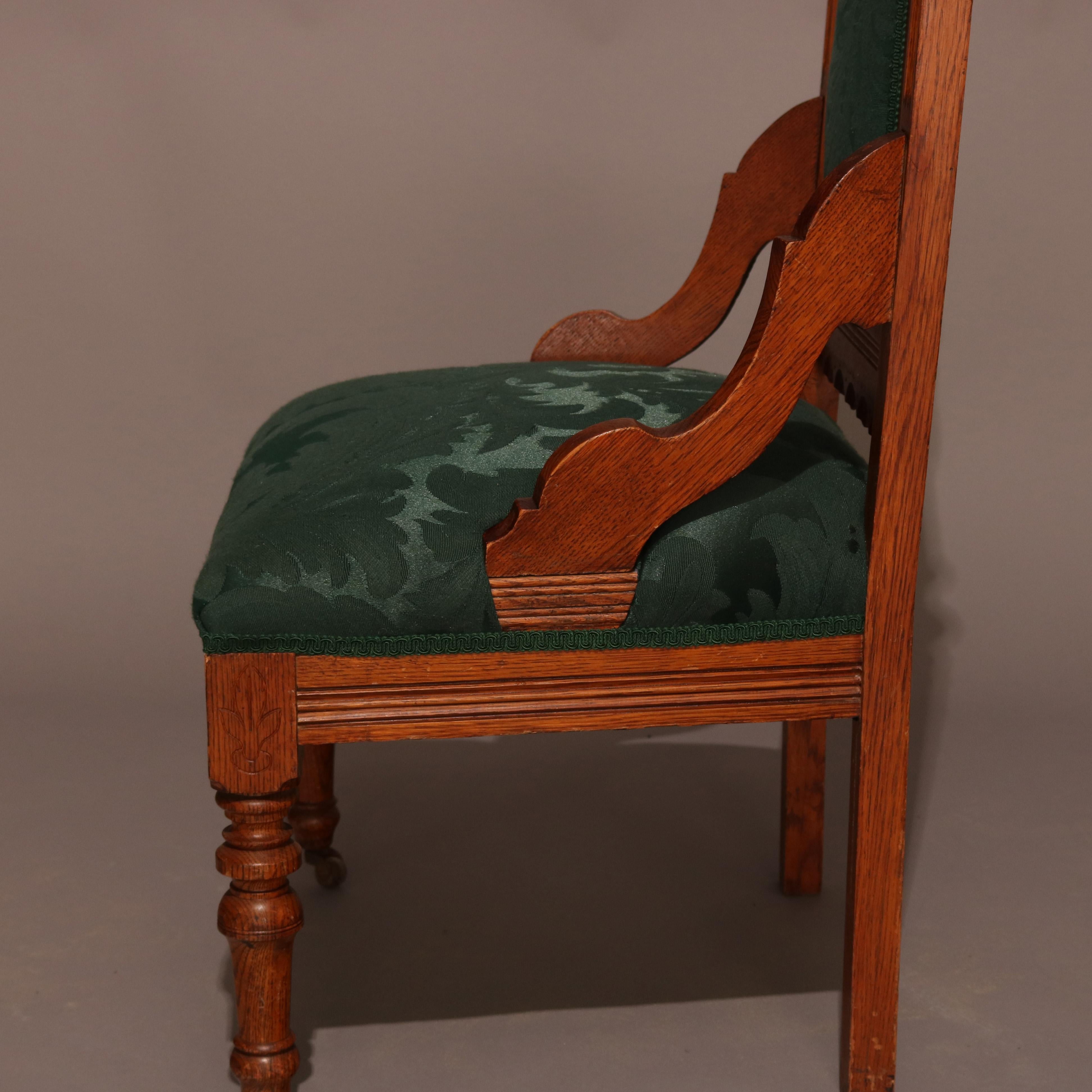 20th Century Antique Set of Eastlake Carved Oak Masonic Ceremonial Throne Chairs, circa 1910