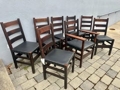 Antique Set of Eight (8) Gustav Stickley Dining Chairs - W7468  MUST SELL