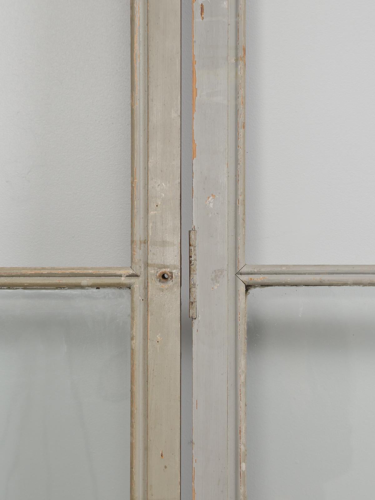 Early 20th Century Antique Set of Eight Matching Original Paint French Glazed Doors For Sale
