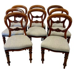 Antique Set of Eight Quality Mahogany Balloon Back Dining Chairs Antique Set of Eight Quality Mahogany Balloon Back Dining Chairs