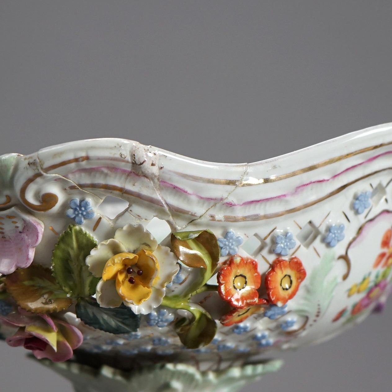 Antique Set of Figural Dresden Porcelain, Compote & Pair Candelabra, c1890 9