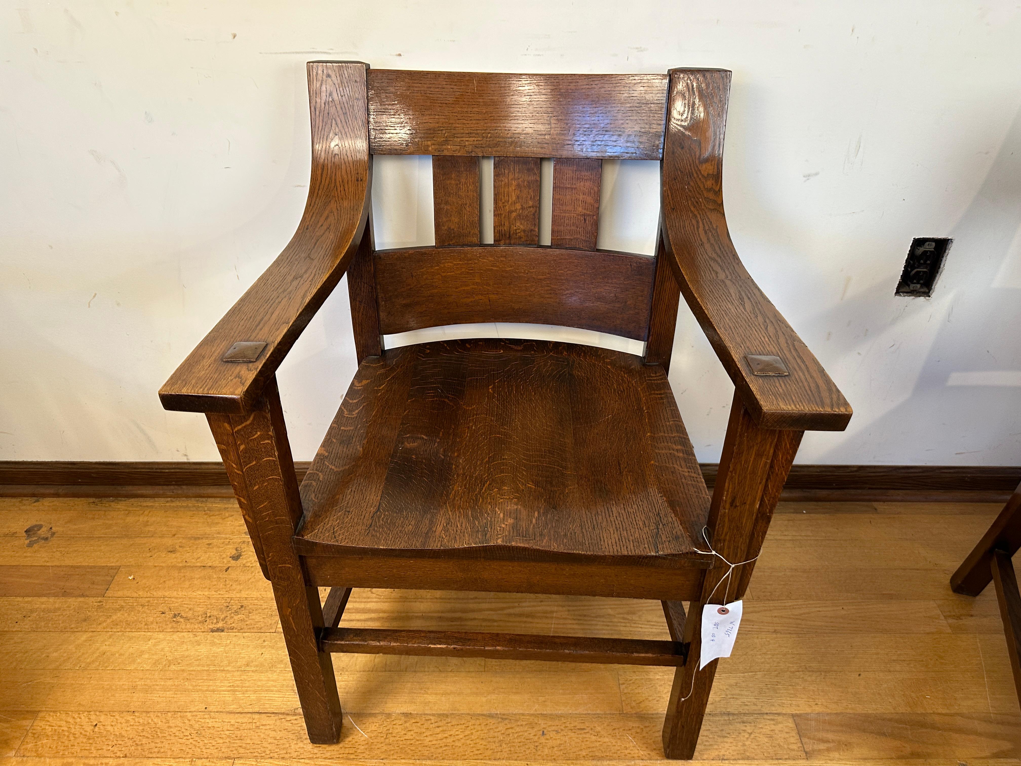 ANTIQUE set Four PERIOD A. Chairs by PHOENIX David  Kendal - Stickley era  W7365 For Sale 3