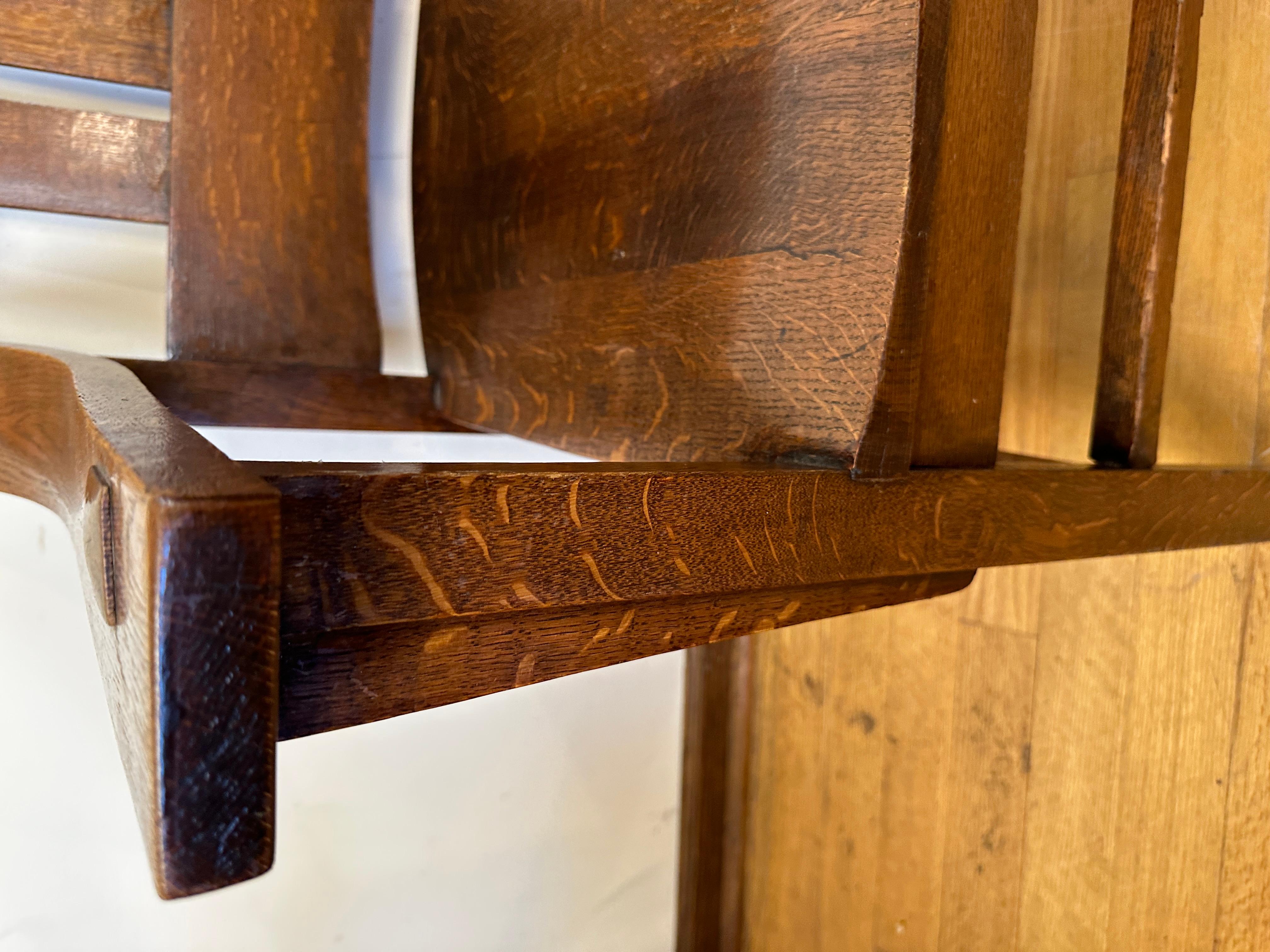 ANTIQUE set Four PERIOD A. Chairs by PHOENIX David  Kendal - Stickley era  W7365 For Sale 5