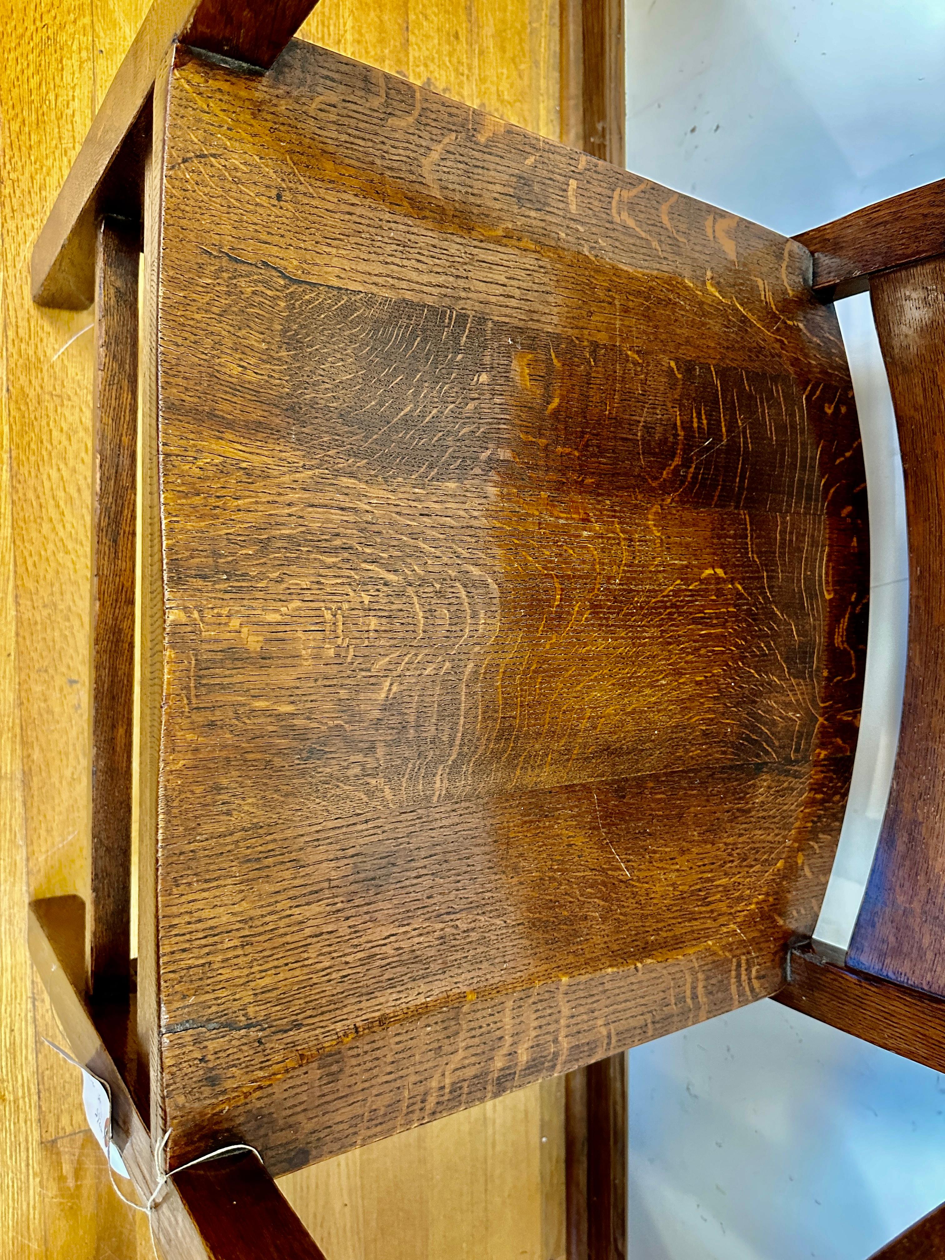ANTIQUE set Four PERIOD A. Chairs by PHOENIX David  Kendal - Stickley era  W7365 For Sale 7