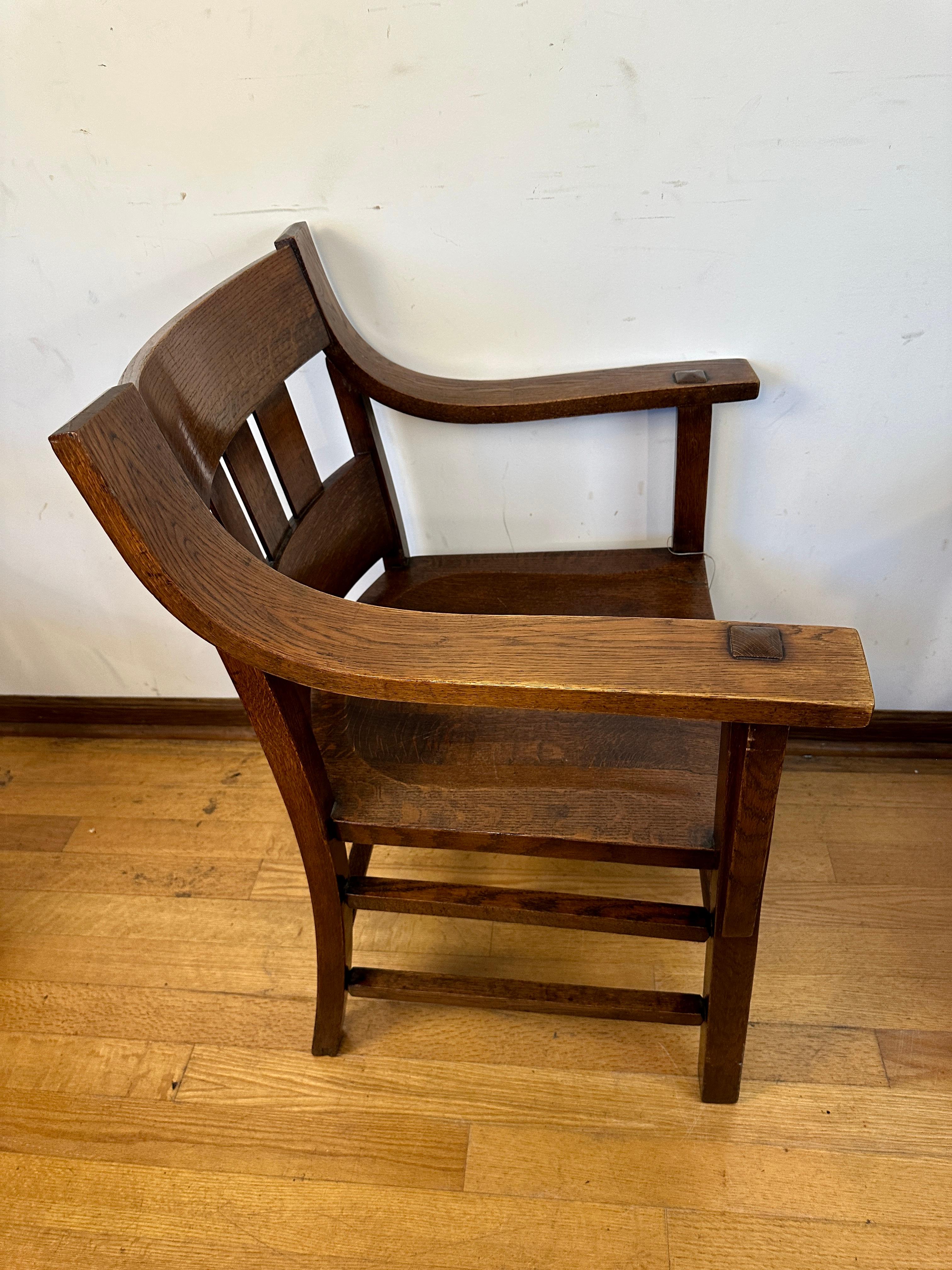ANTIQUE set Four PERIOD A. Chairs by PHOENIX David  Kendal - Stickley era  W7365 For Sale 9