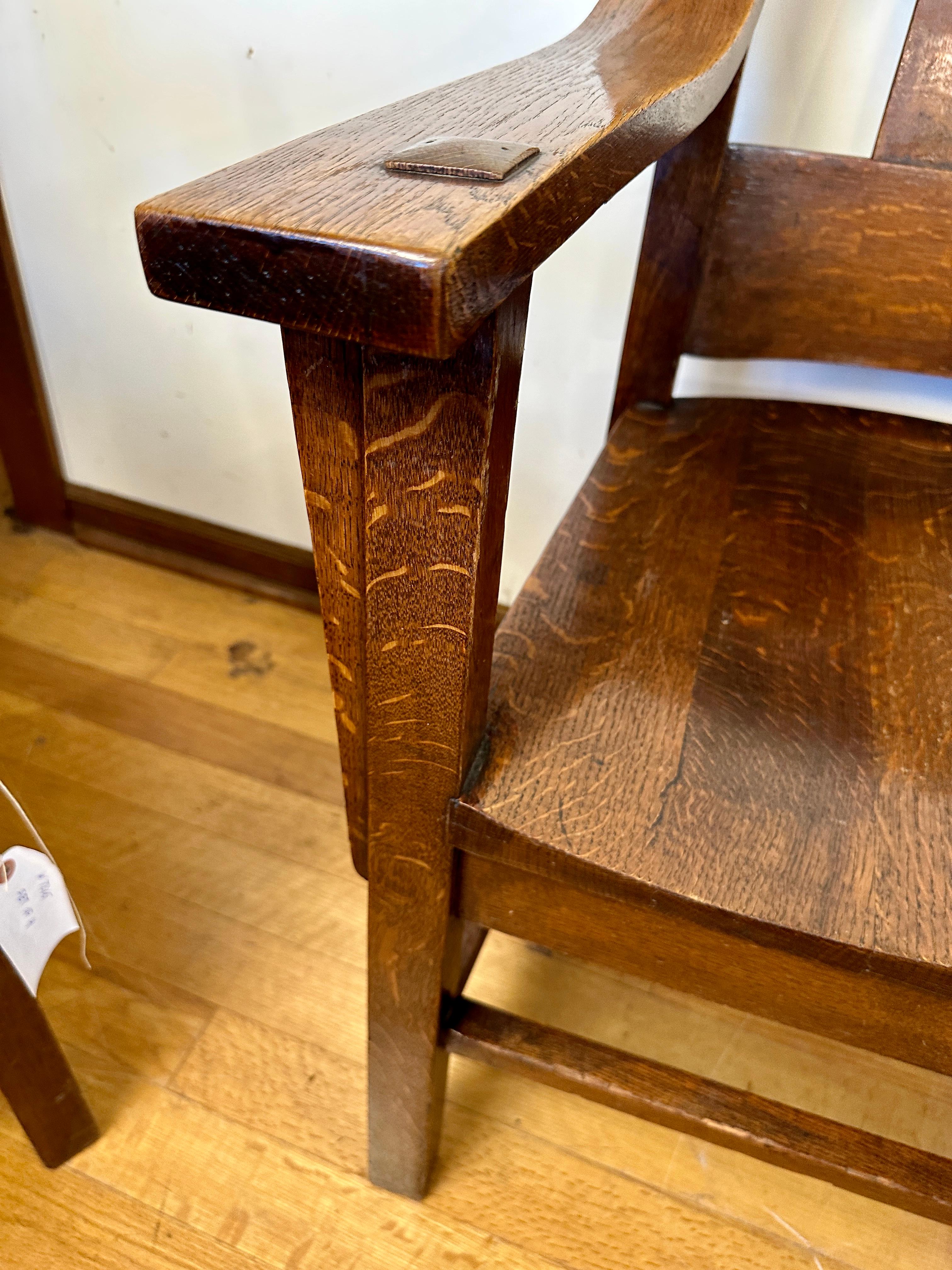 Oak ANTIQUE set Four PERIOD A. Chairs by PHOENIX David  Kendal - Stickley era  W7365 For Sale