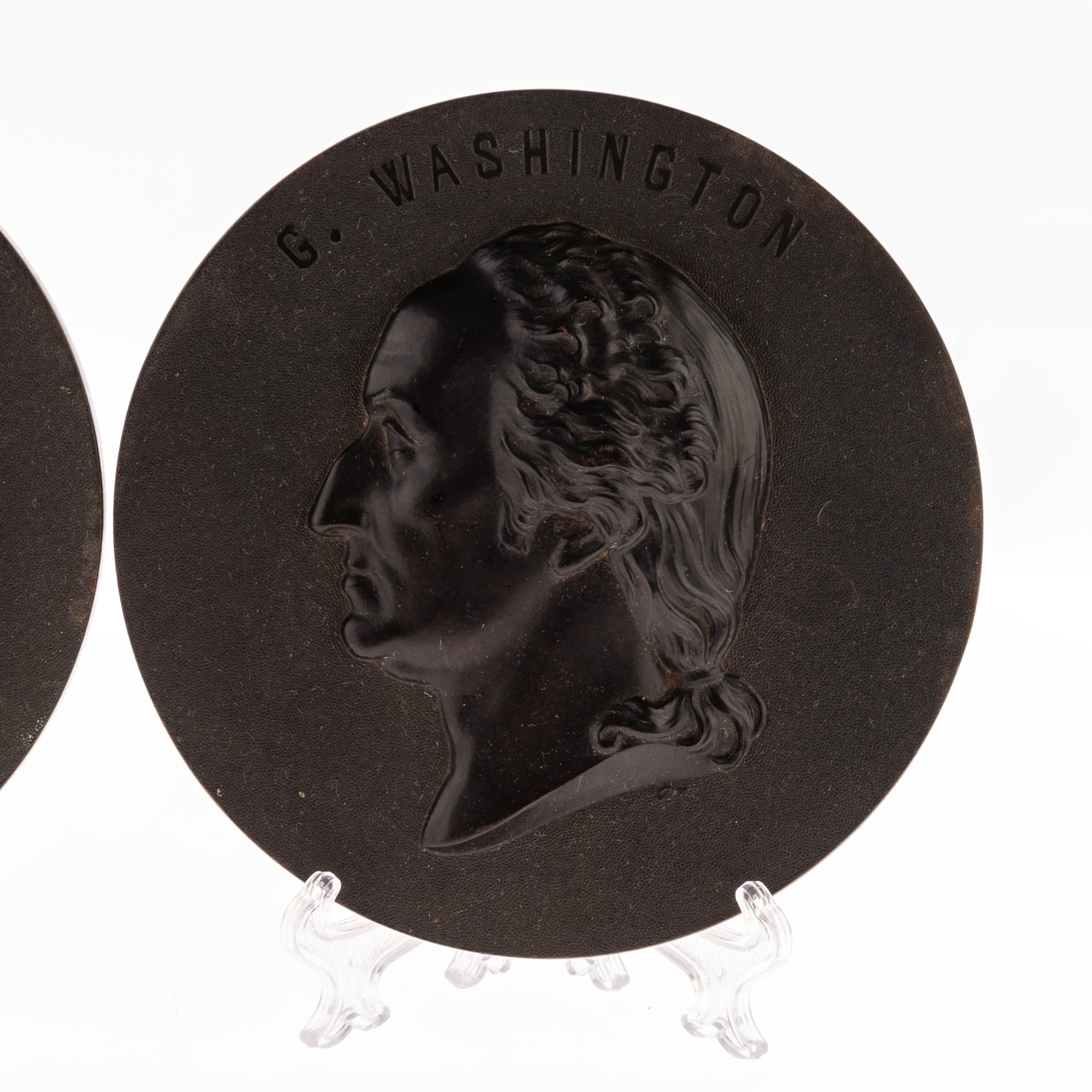 Antiguo Juego de Cuatro Placas de Retrato de Pared con Medallón Bois Durci Siglo XIX Otro en venta